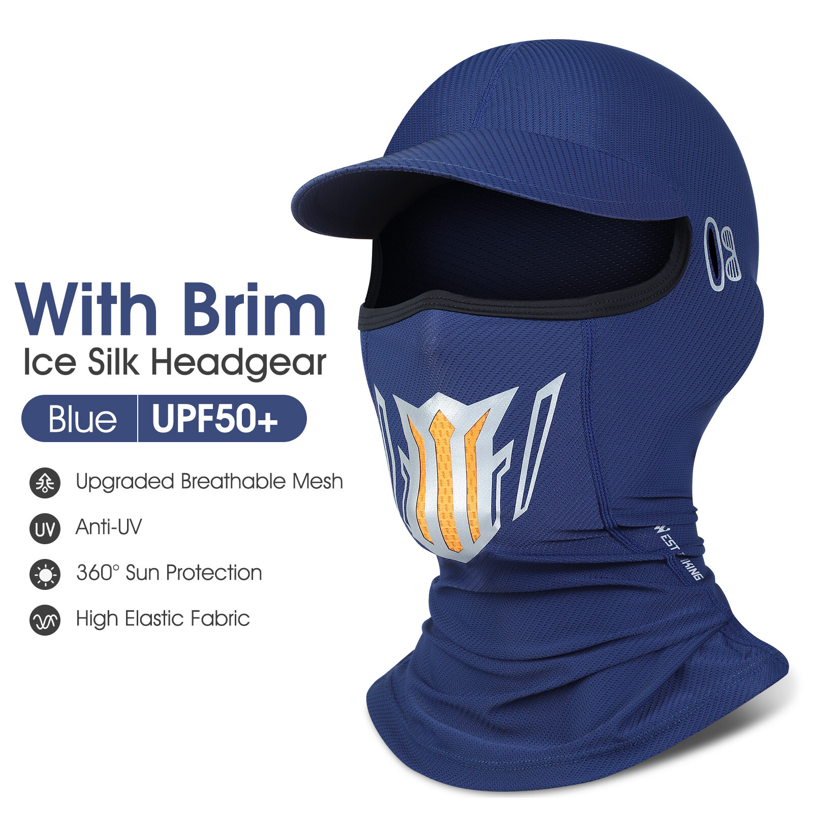WEST BIKING Anti-UV Sport Cycling Cap Full Face Mask Ice Silk Headgear With Brim