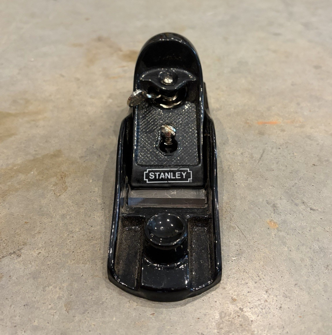 Stanley Handyman Block Plane Black Metal Body Brass Adjuster 1-5/8" 12-020