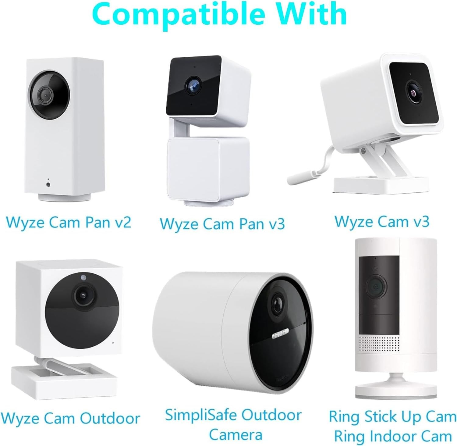360° Adjustable Camera Mounts for SimpliSafe - Easy Wall Installation (2-Pack)