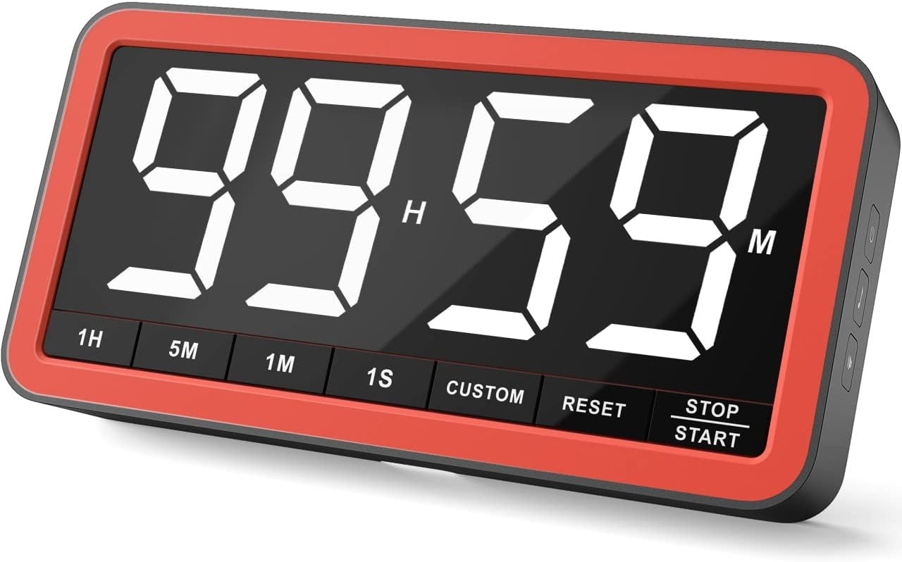 Digital Kitchen Timer with 7.8� Extra Large Display, Magnetic LED,w 3 Brightness