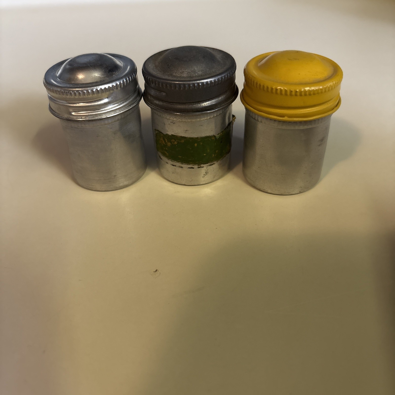Vintage Metal 35mm Film Canisters (lot of 3)
