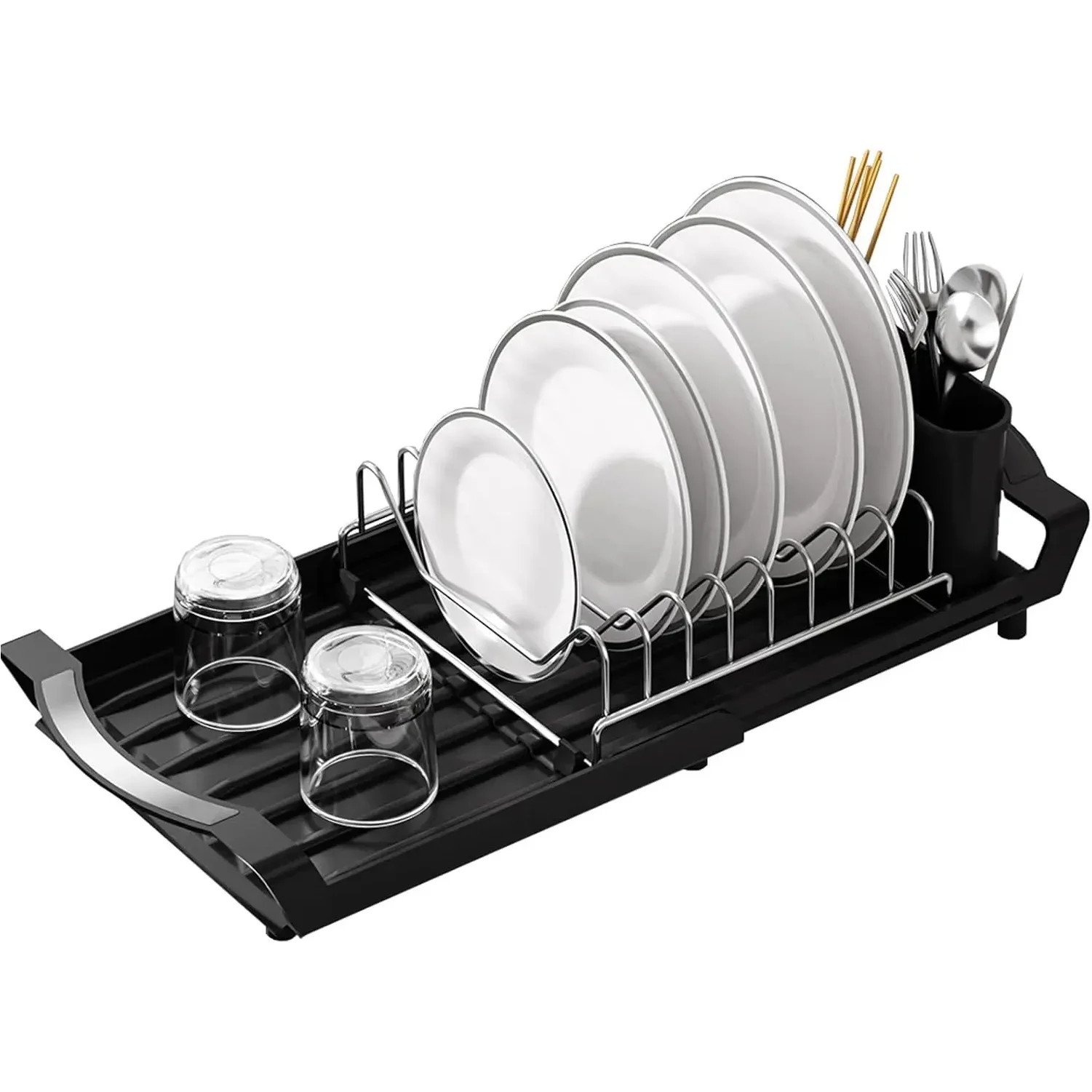Expandable Dish Drying Rack Dish Racks for Kitchen Counter Adjustable