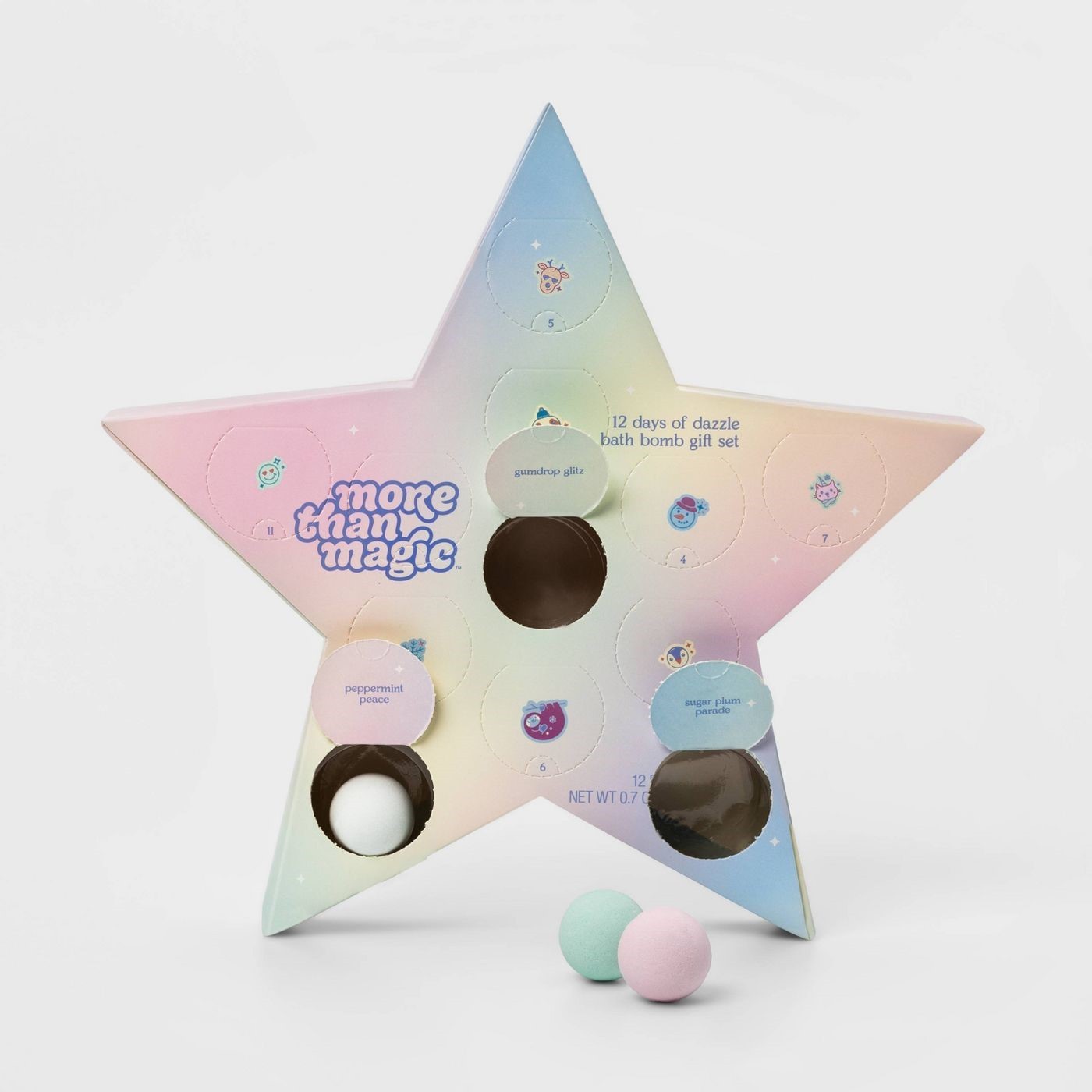 12 Days of Dazzle Bath Bomb Advent Calendar 12 ct/0.7oz - More Than Magic Girls