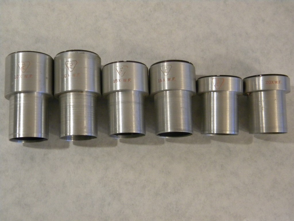 B&L Microscope Eyepiece Set 10x 15x  20x (3 Pair)