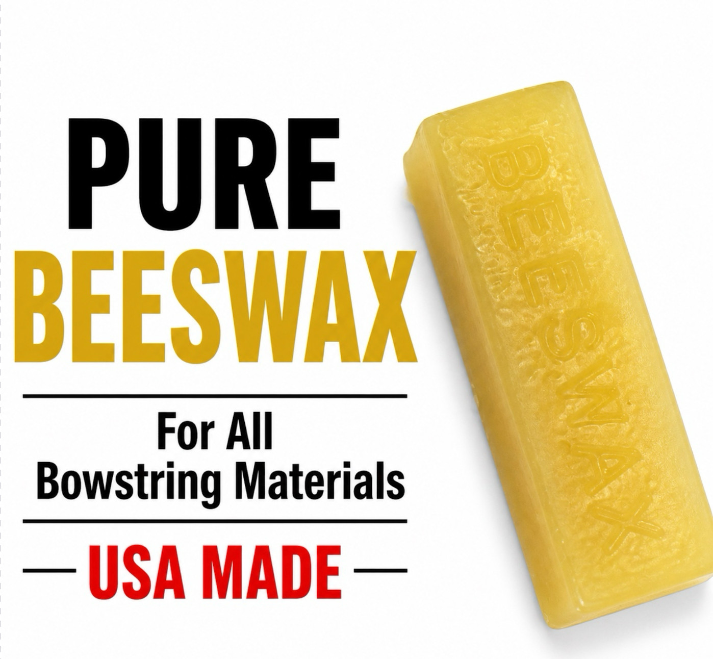1 OZ Block Natural BEESWAX Traditional BOW STRING CABLE WAX Archery LUBRICATION