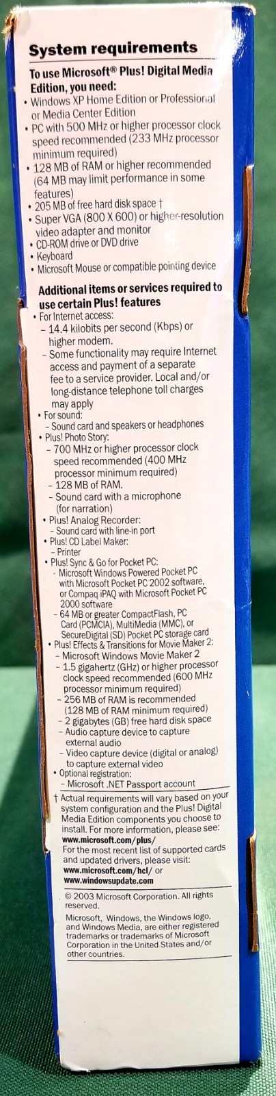 Microsoft Plus! Digital Media Edition Windows XP 2003 PN X09-19520