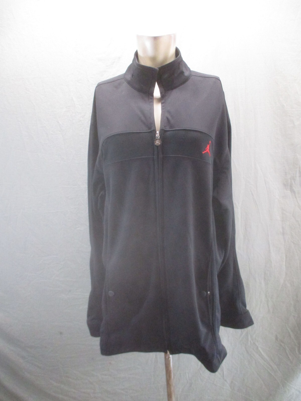 Air Jordan Size L Mens Black Full Zip Stand Collar Pocket Athletic Jacket 029