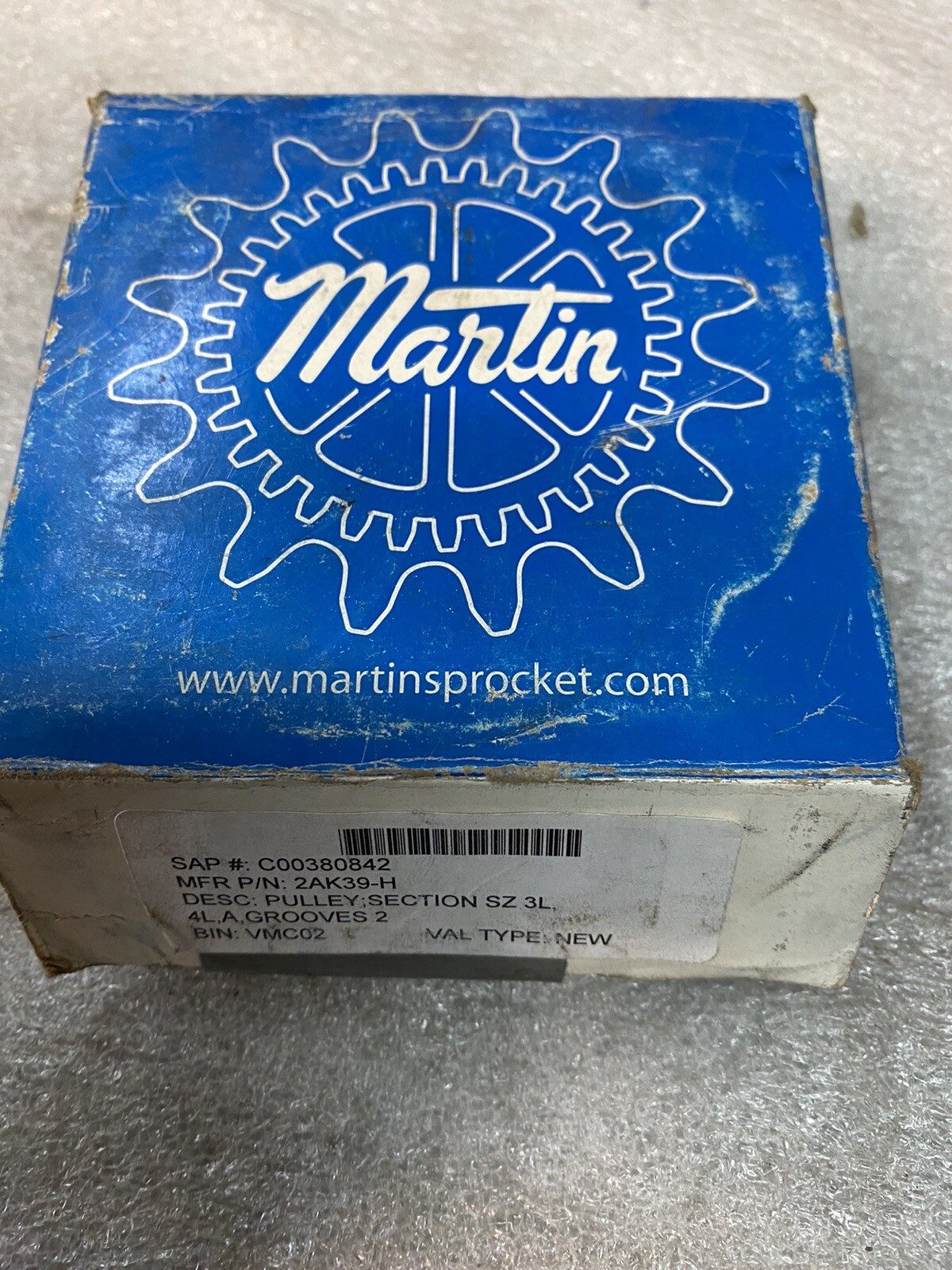 Martin 2AK39-H FHP V-Belt Pulley 3.5000 in Pitch Dia., 3.7500 in O.D.