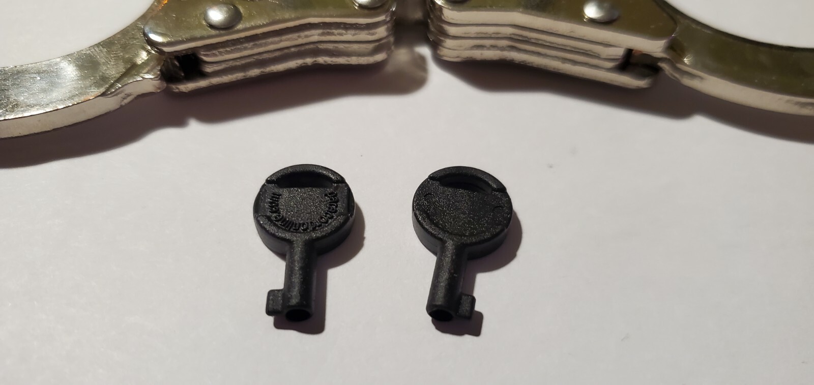 X3 Universal Police Tactical Black Non Metallic Covert Police Handcuff Cuff Key