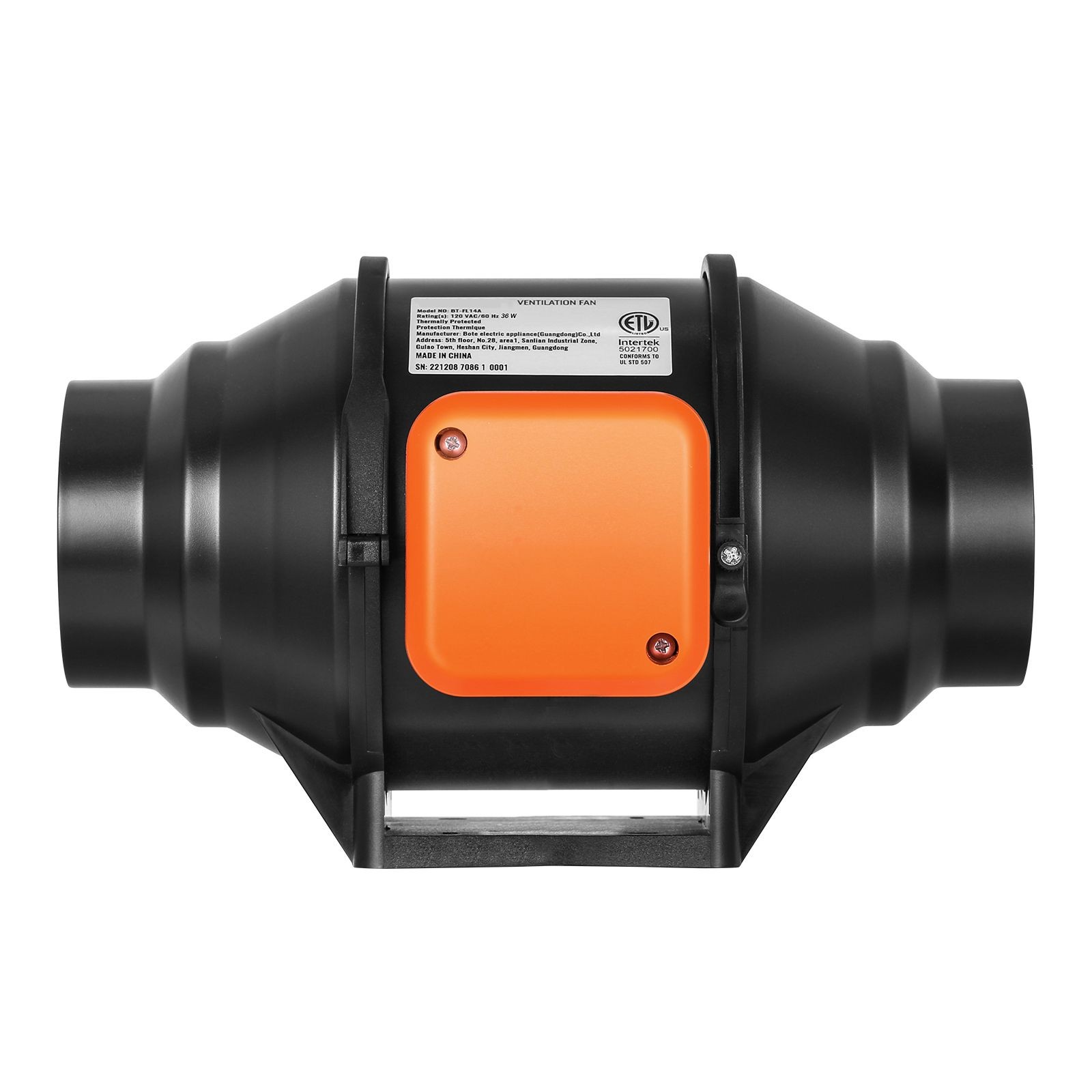 4-Inch 200 CFM Inline Duct Fan with Variable Speed, Quiet AC Motor