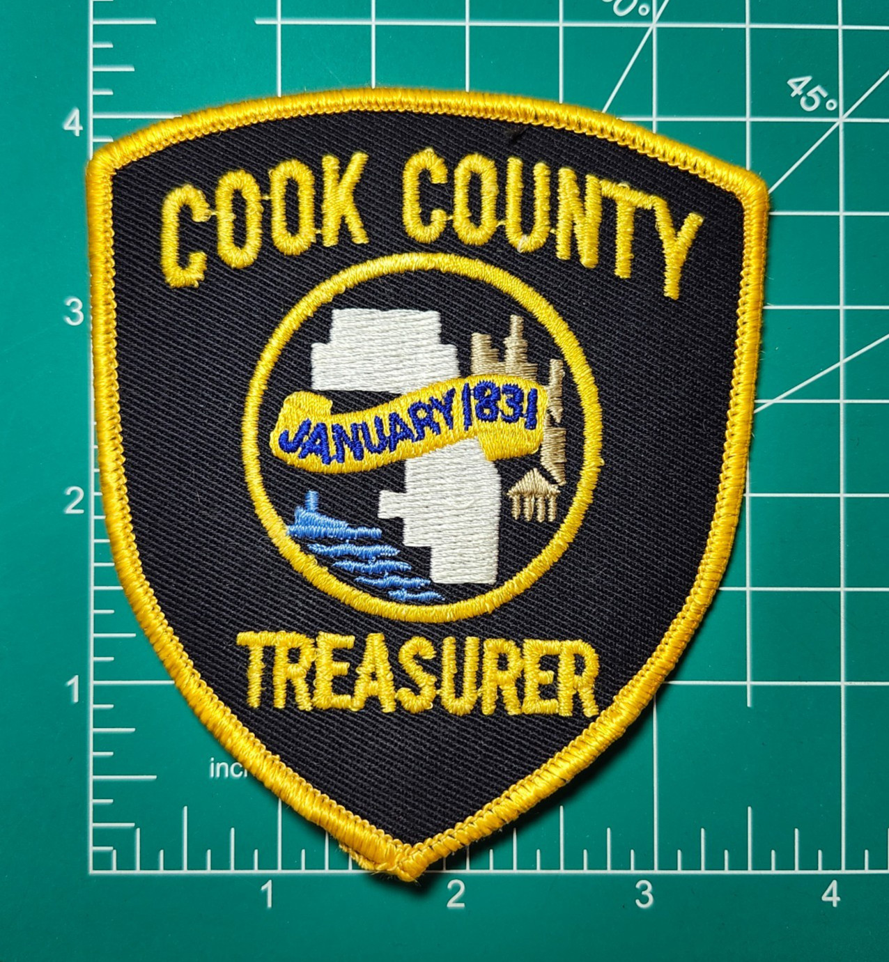 COOK COUNTY SHERIFF TREASURER | 3.5" WIDE Shoulder Patch [Chicago IL area]