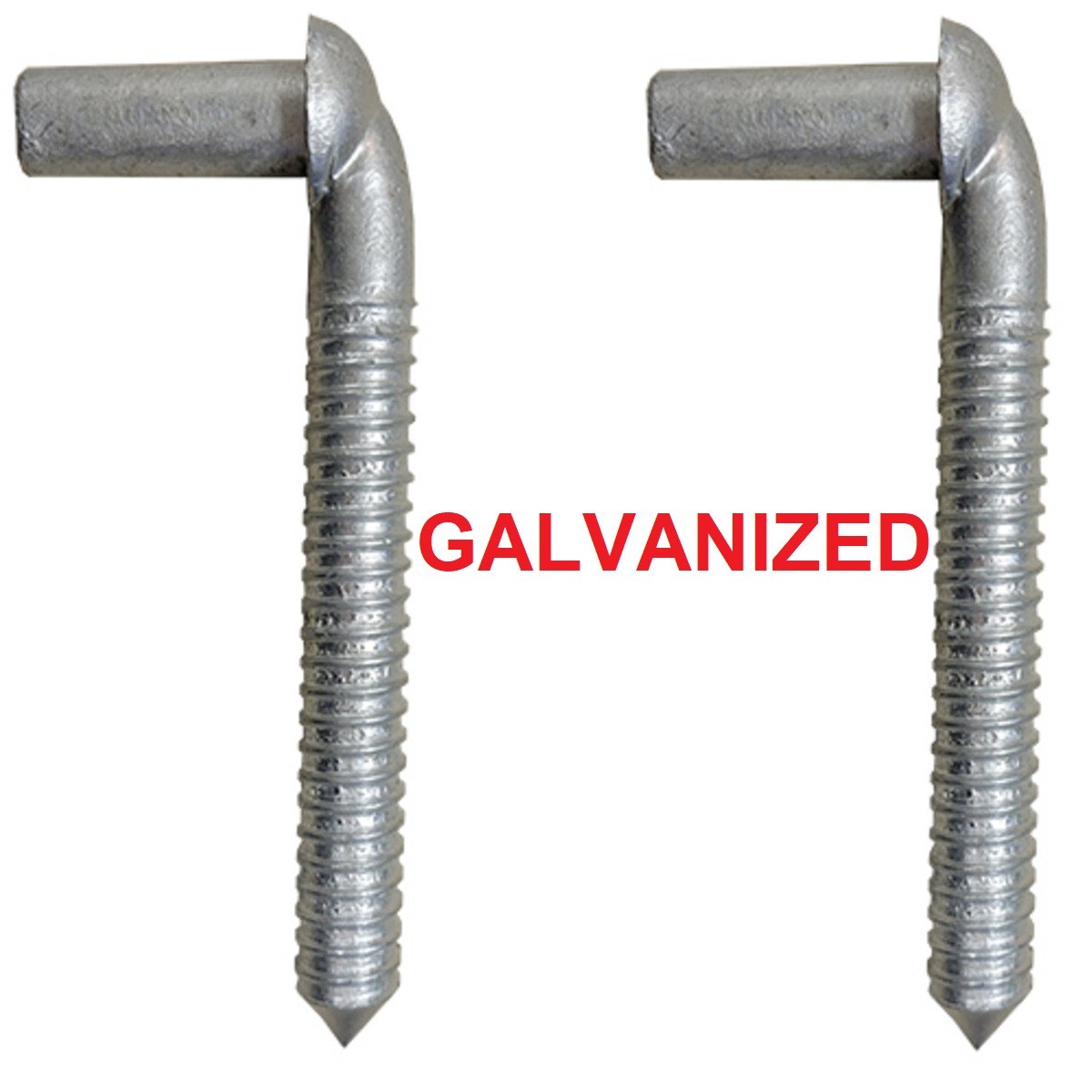 3/4" x 6" Chain Link Gate Fence J Bolt Lag Screw Hinge Pin Wood Fence HDG (2pcs)