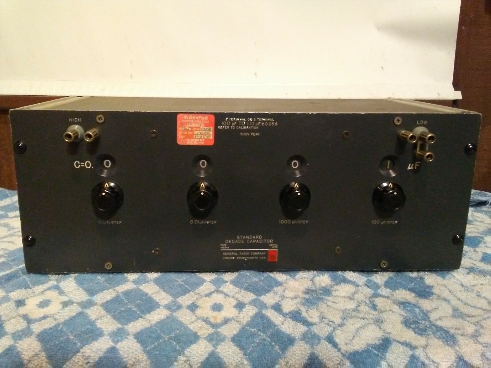 General Radio GR GenRad 1423-A Standard Decade Capacitor 100 pf - 1.111 Mfd