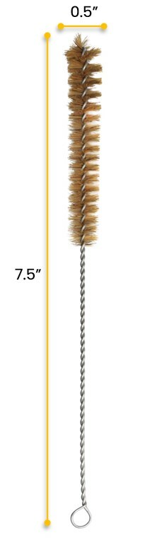 Semi Micro Bristle Cleaning Brush, 7.5" - 0.5" Diameter - Eisco Labs