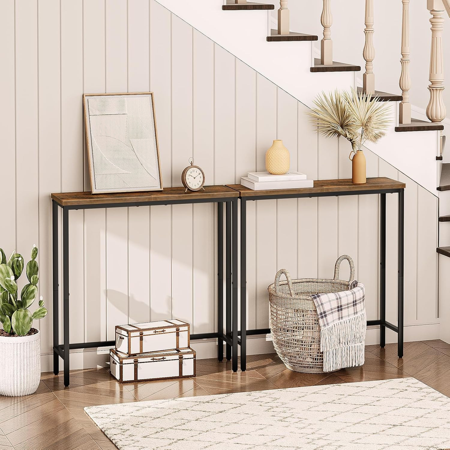 Narrow Console Table, 29.5" Small Entryway Table, Thin Sofa Side Display Table,