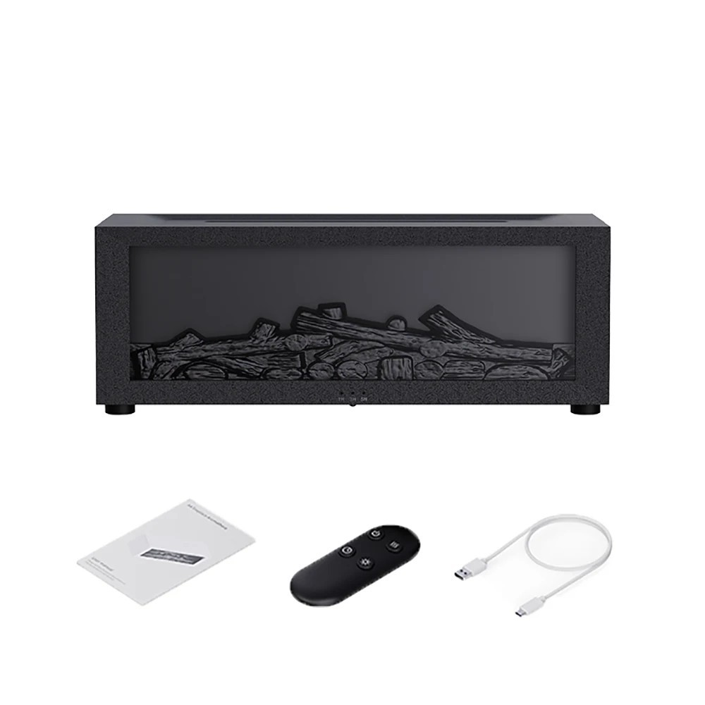 Flame Essential Oil Diffuser 3D Fireplace Aromatherapy Humidifier with Remote