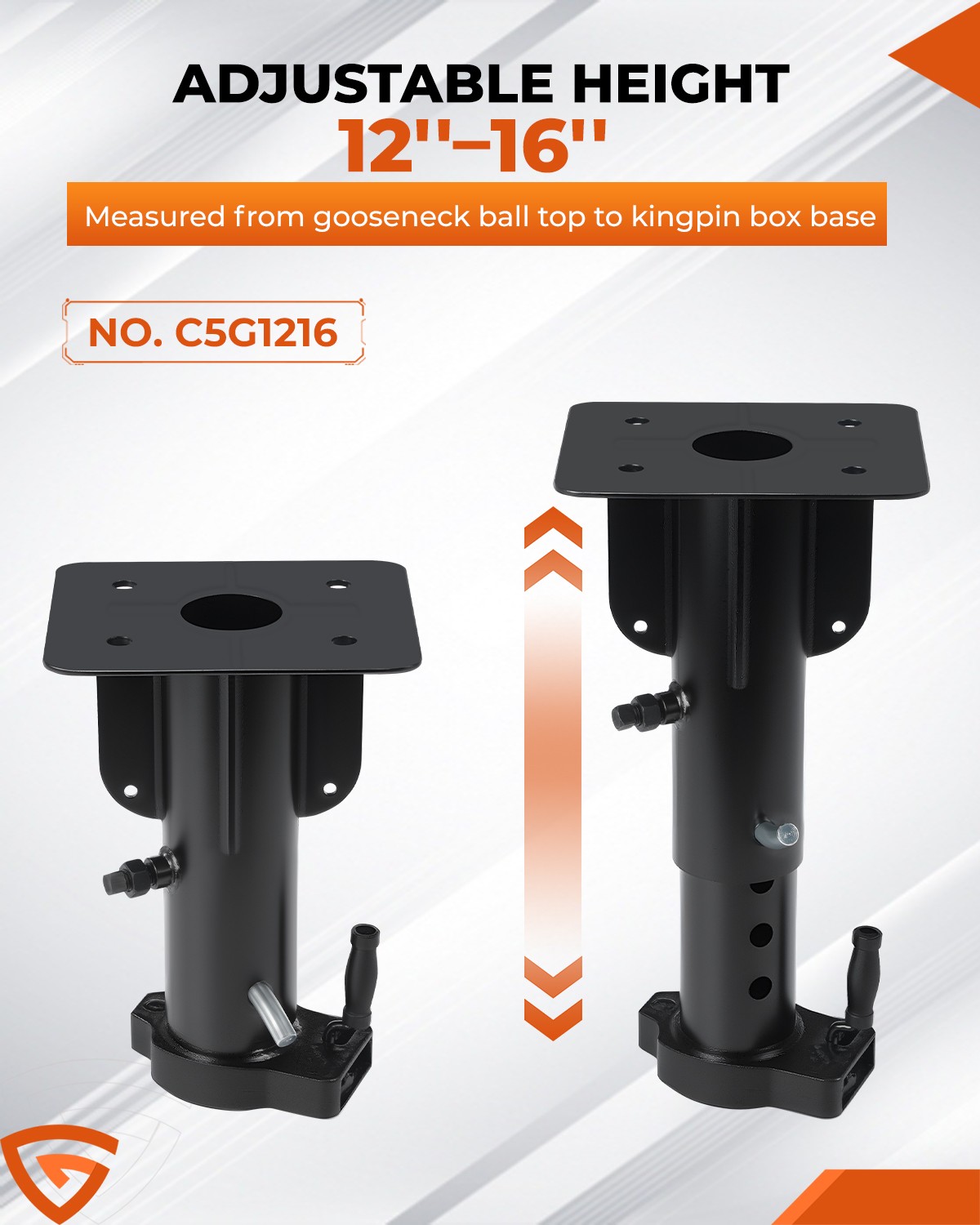 For Camper RV Trailer 12"-17" Fifth (5th) Wheel to Gooseneck Adapter Zwnpznjyvka