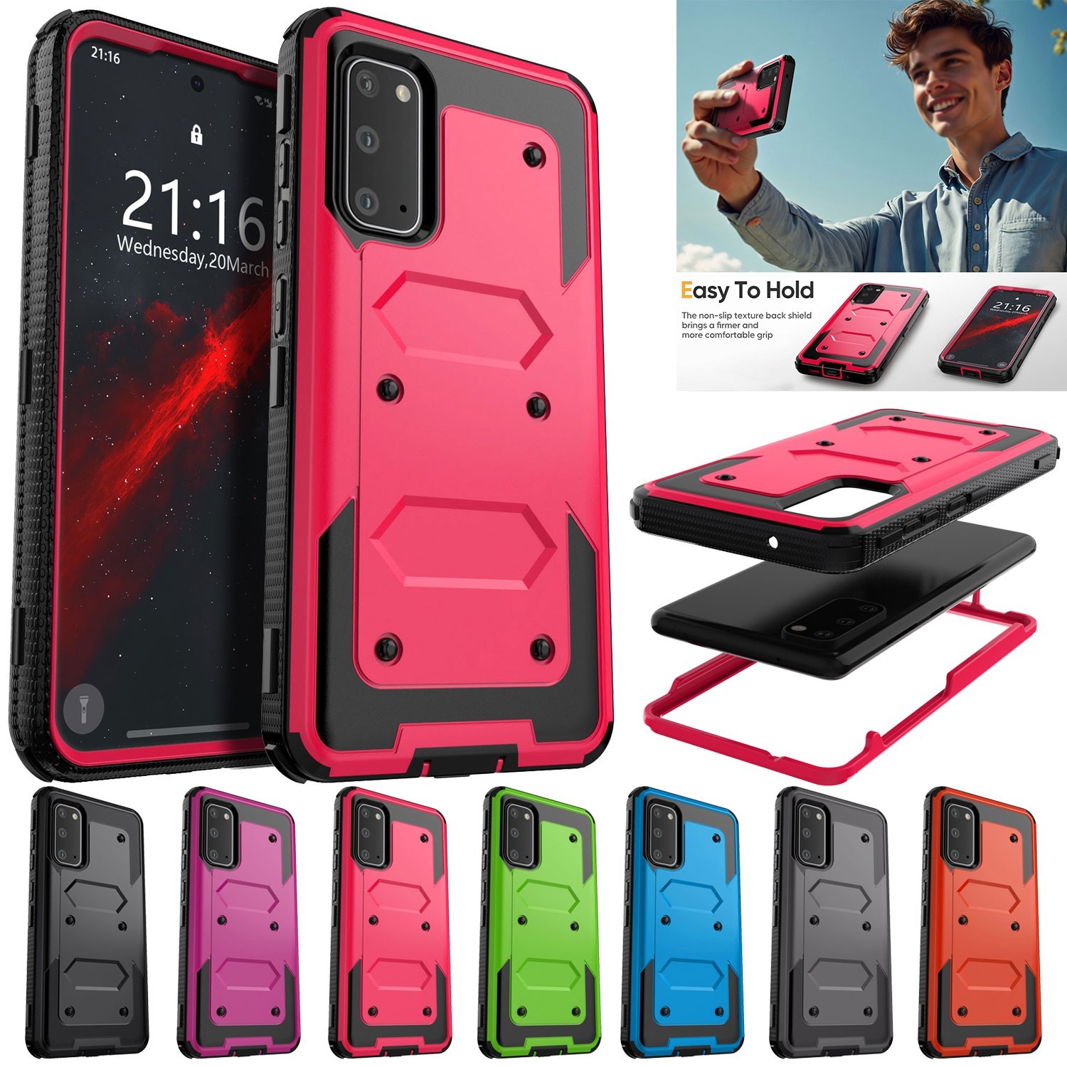 For Samsung Galaxy S20/S20 Ultra S20+ S20 FE Protective Case Rugged Rubber Cover