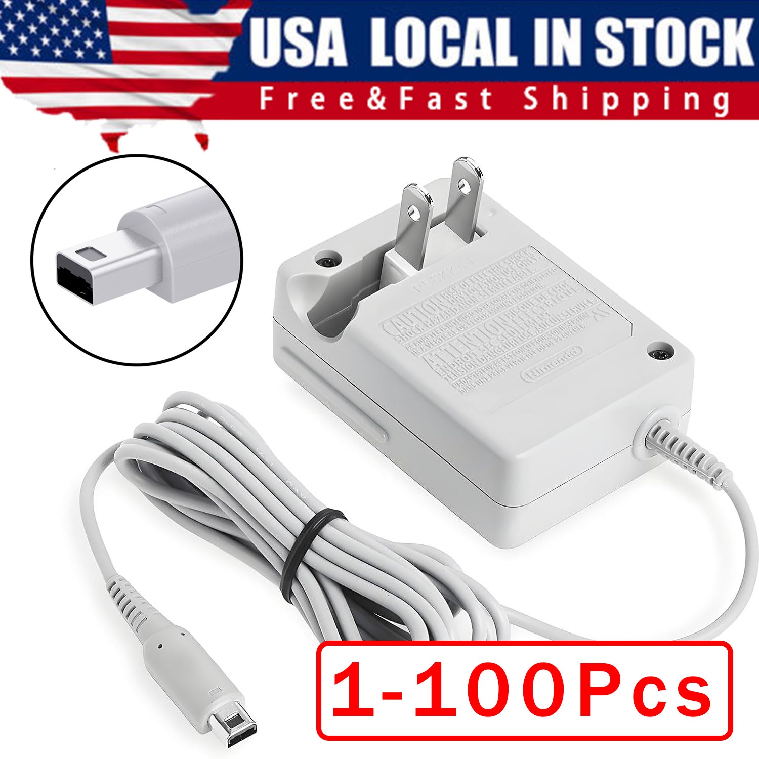 New AC Adapter Home Wall Charger Cable for Nintendo DSi/ 2DS/ 3DS/ DSi XL System