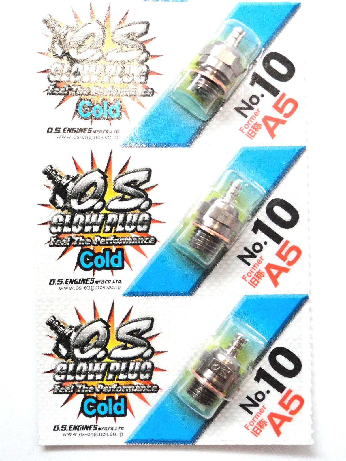 OS No.10 #10 A5 Cold Nitro Glow Plug - 3 Pack 71605100
