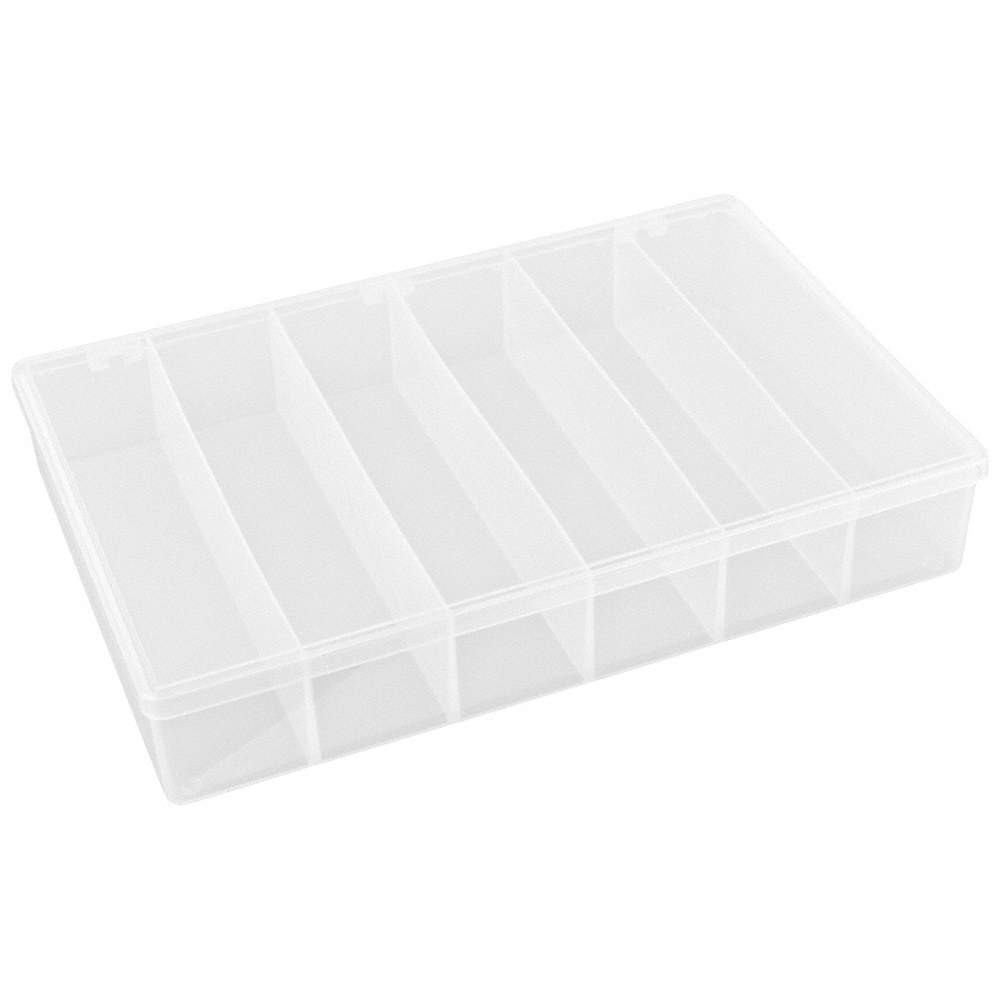 FLAMBEAU T806 Compartment Box,Snap,Clear,2 5/16 in PK 6
