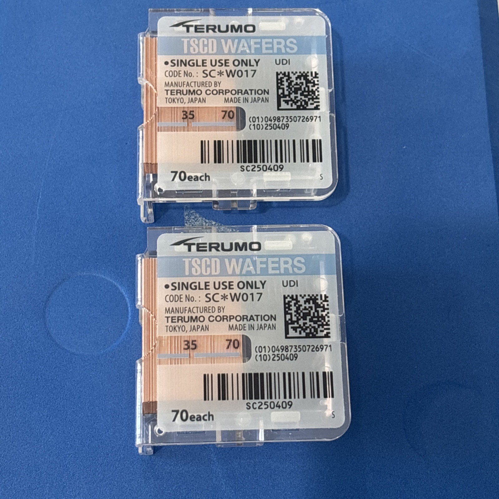 Terumo TSCD REF SC*W017 Wafers 1 Cartridge (70 Pieces Wafers): Brand New
