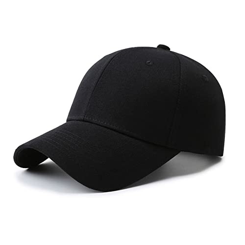 NPQQUAN Baseball Cap Structured Front Panels Golf Dad Trucker Hats for 1 Black