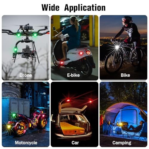 6PCS Wireless LED Strobe Lights with Remote Control, 8 Colors Rechargeable 6pcs