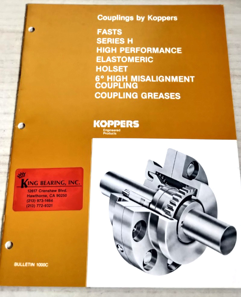 1982 Koppers Couplings  BULLETIN 1000C ~ FASTS SERIES H ELASTOMERIC HOLSET  C6