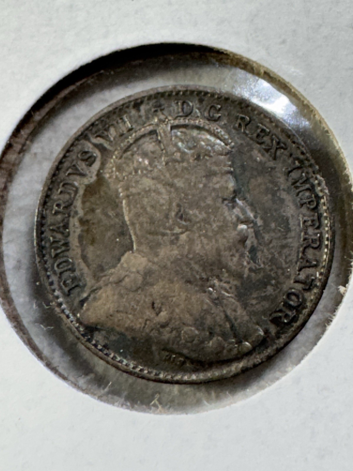 1906 Canada 5 Cents Small Silver Coin Cleaned