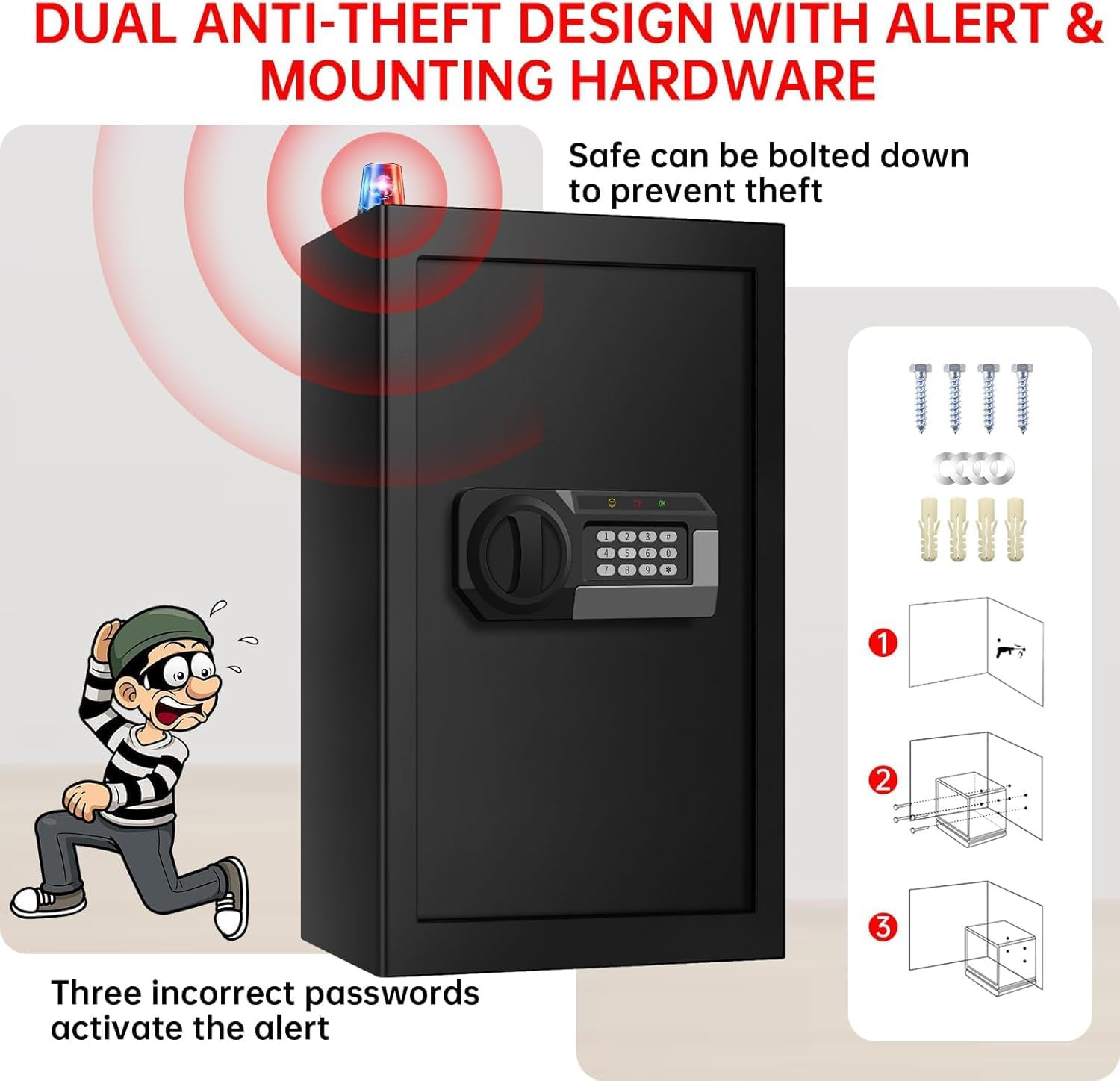 5.1 Cuft Fireproof Waterproof Safe with Electronic Keypad