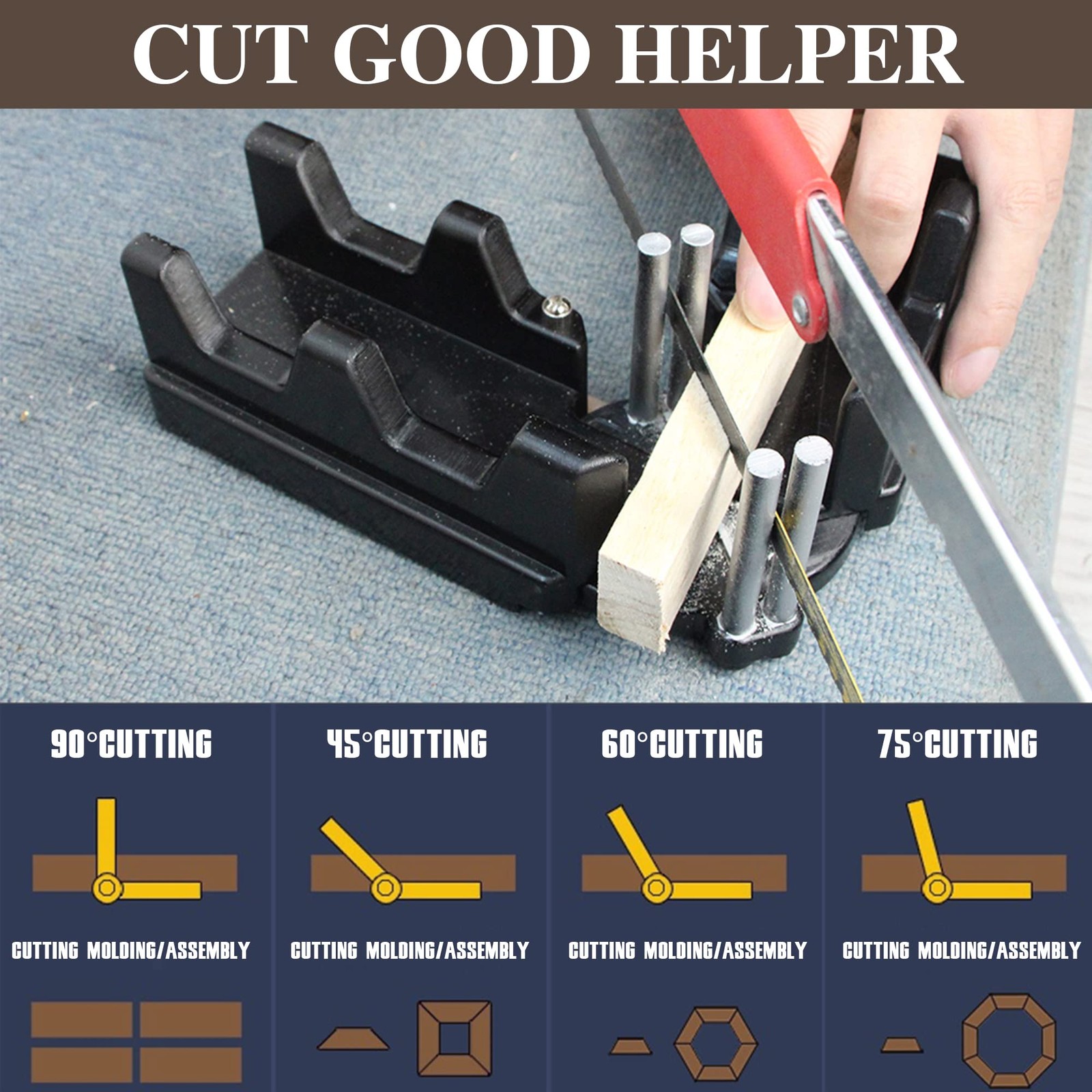 2in1 Miter Saw Protractor Measuring Cutting Tool Precise Angles Home Supplies