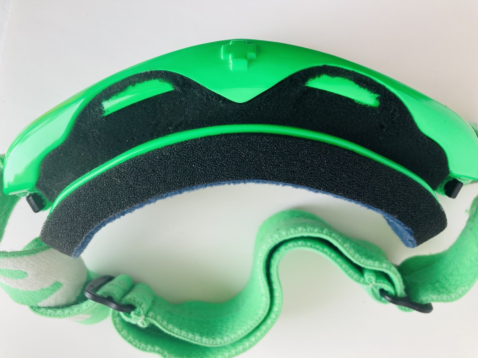 Spy+ Adjustable Full Rim Goggles Neon Green Plastic Padded Frame clear Lens J10