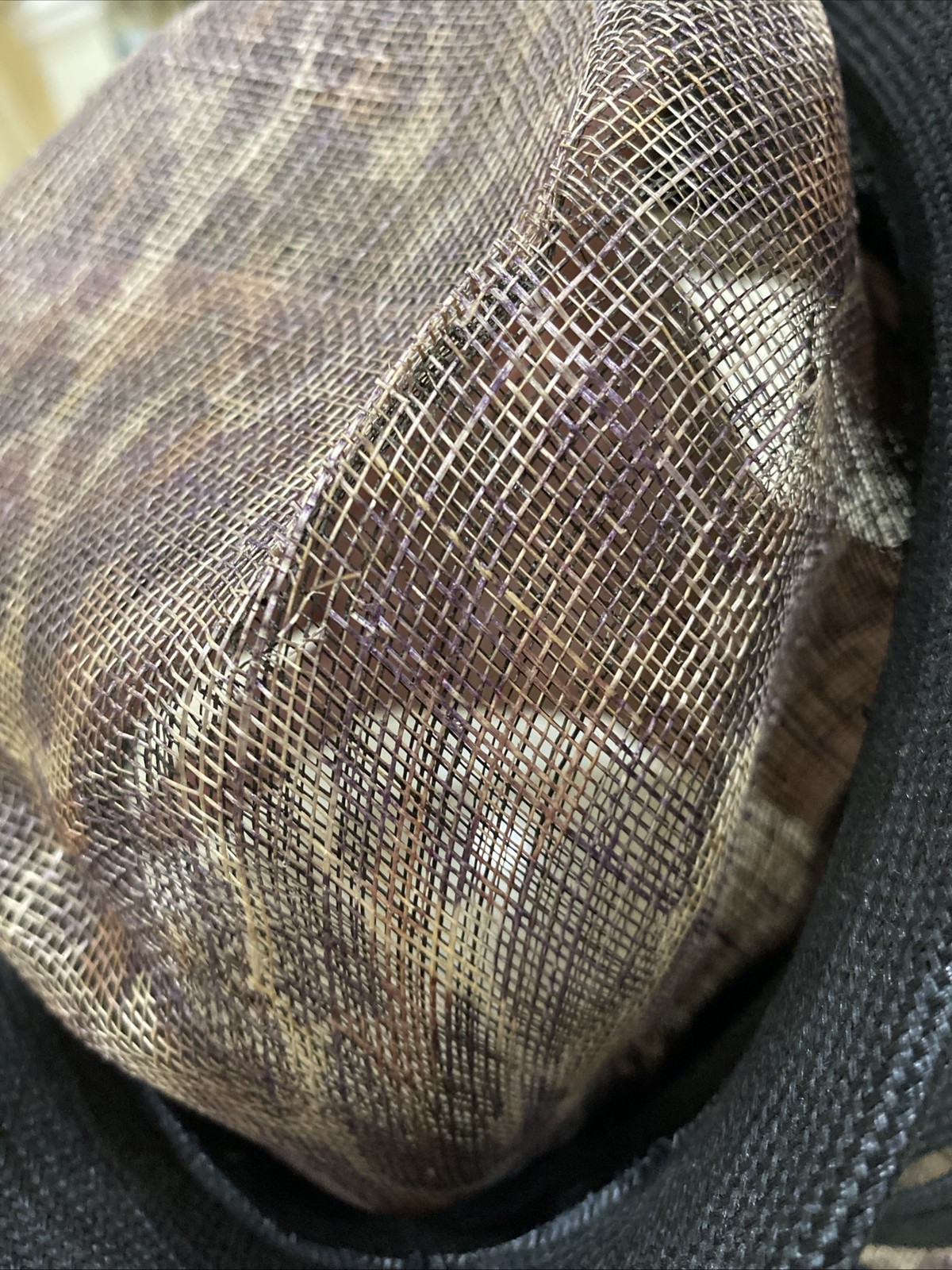 Uewellyn& Mitchell BROWN STRAW Hat Animal Print WIDE BRIM SPECIAL OCCASION