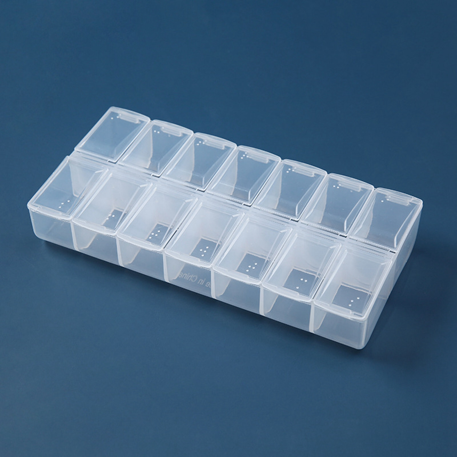 Clear Plastic Organizer Box Case 14 Grids Jewelry Bead Display Storage Container