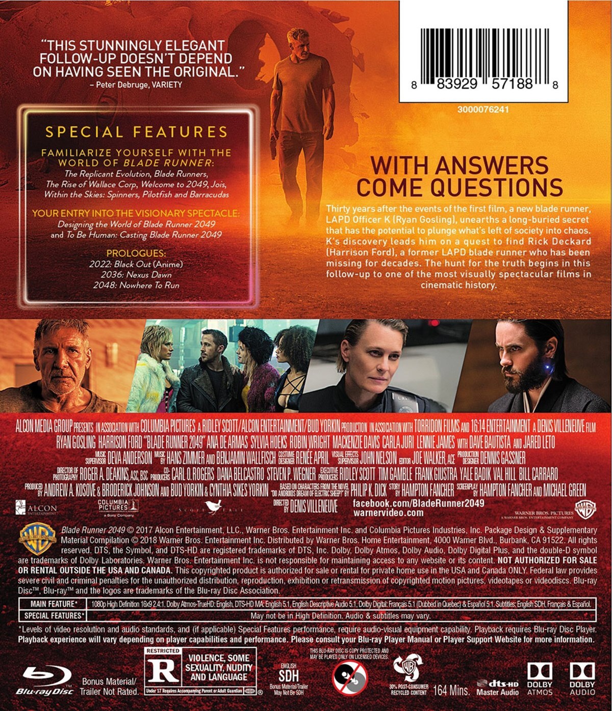 Blade Runner 2049 Blu-ray Harrison Ford NEW