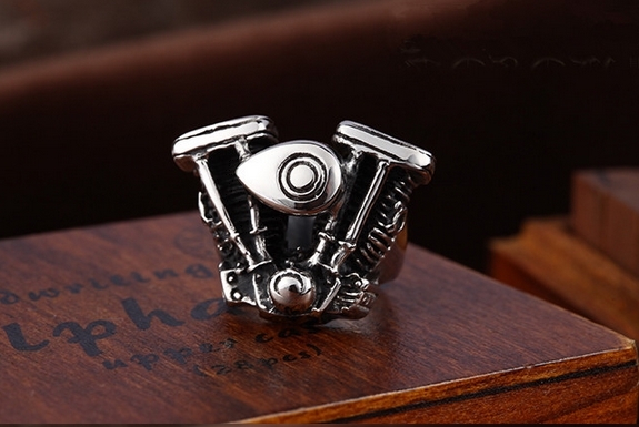 XXL V-TWIN GIANT Biker Ring 316L Stainless Large Sz 9 - 16 Rocker Motor V2