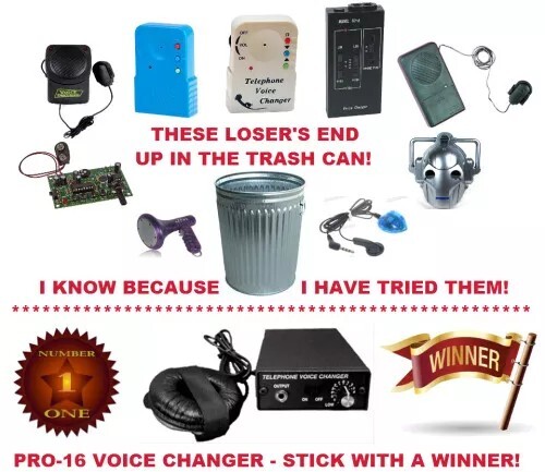 PROFESSIONAL TELEPHONE VOICE CHANGER, 16 DIFFERENT VOICE ALTERING LEVELS.