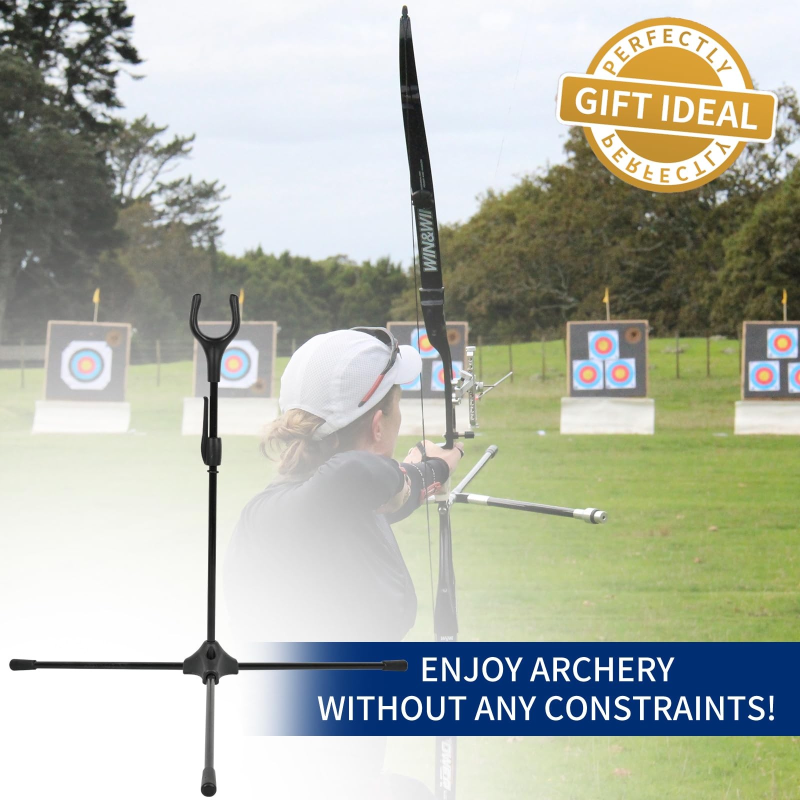 Archery Bow Stand - 14.6" Height Lightweight Bow Stand, Foldable Bow Rack Holder