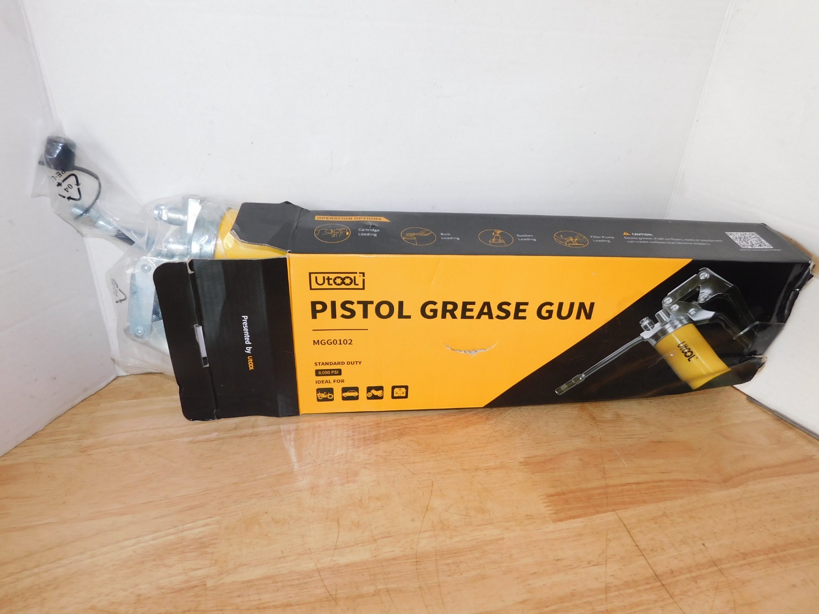 Grease Gun, 8000 PSI Heavy Duty Pistol Grip Grease Gun Kit, MGG0102, 4/86