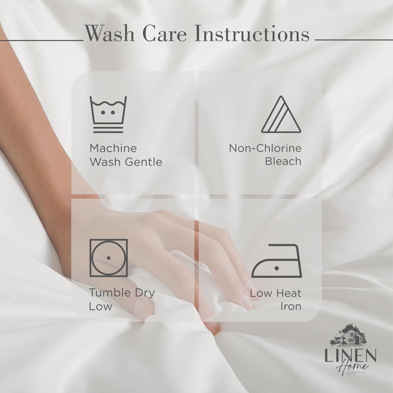 Linen Home 100 Cotton Percale Sheets Full Size, White, Deep Pocket, 4 Pieces ...