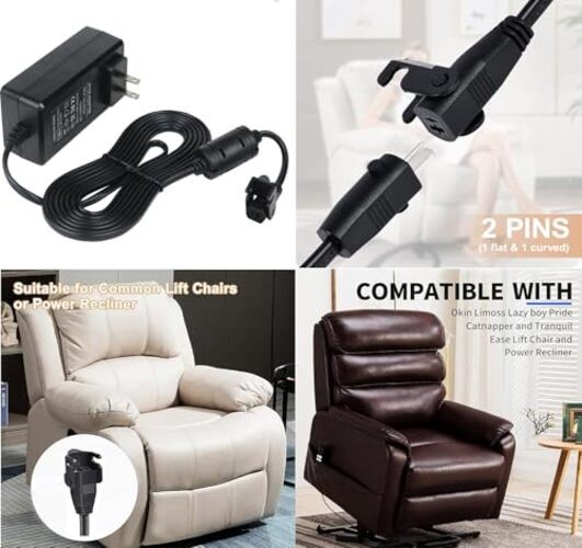 Universal Power Cord 29V2A Wall Mounted Plug-in Recliner Power Supply, AC/DC