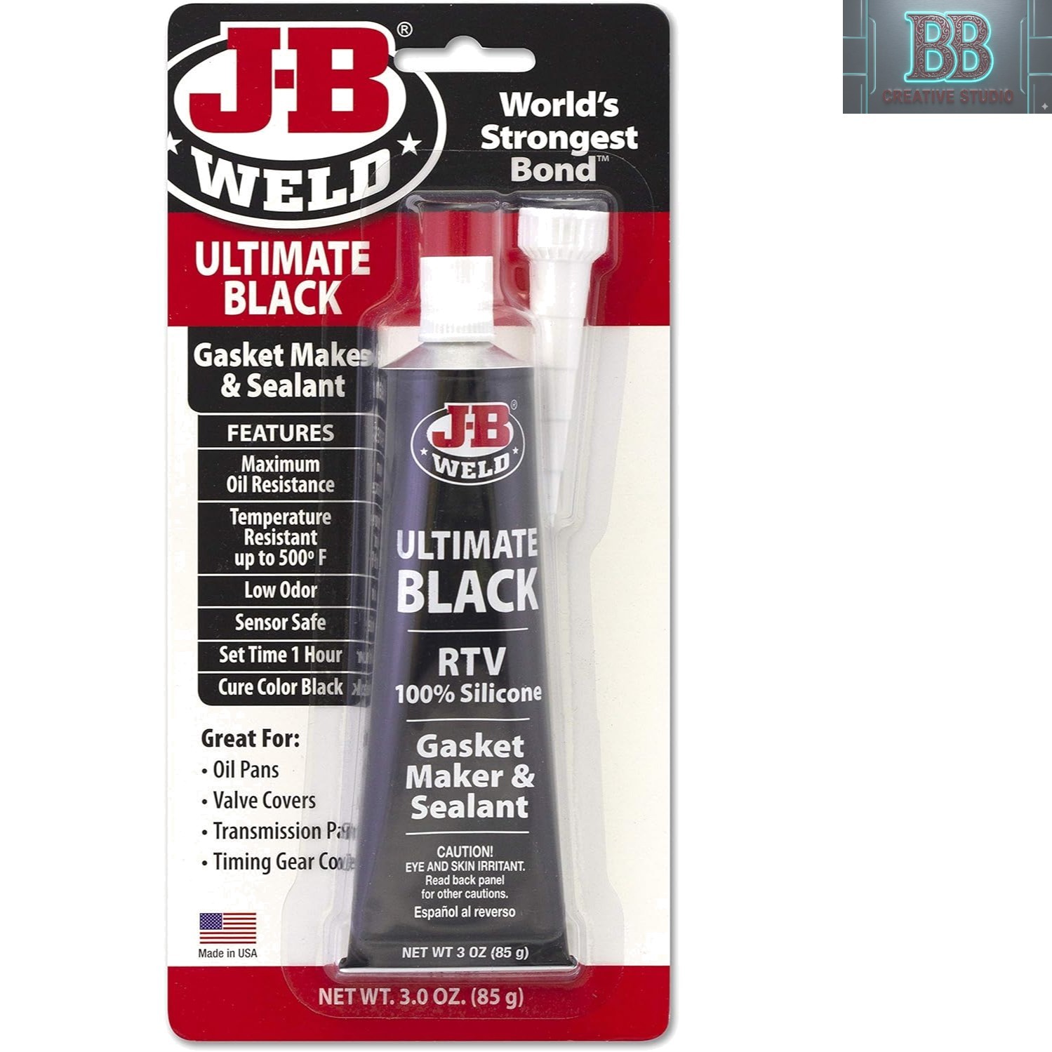 3 oz. Ultimate Black RTV Silicone Sealant - Sensor Safe, Durable Gasket Maker