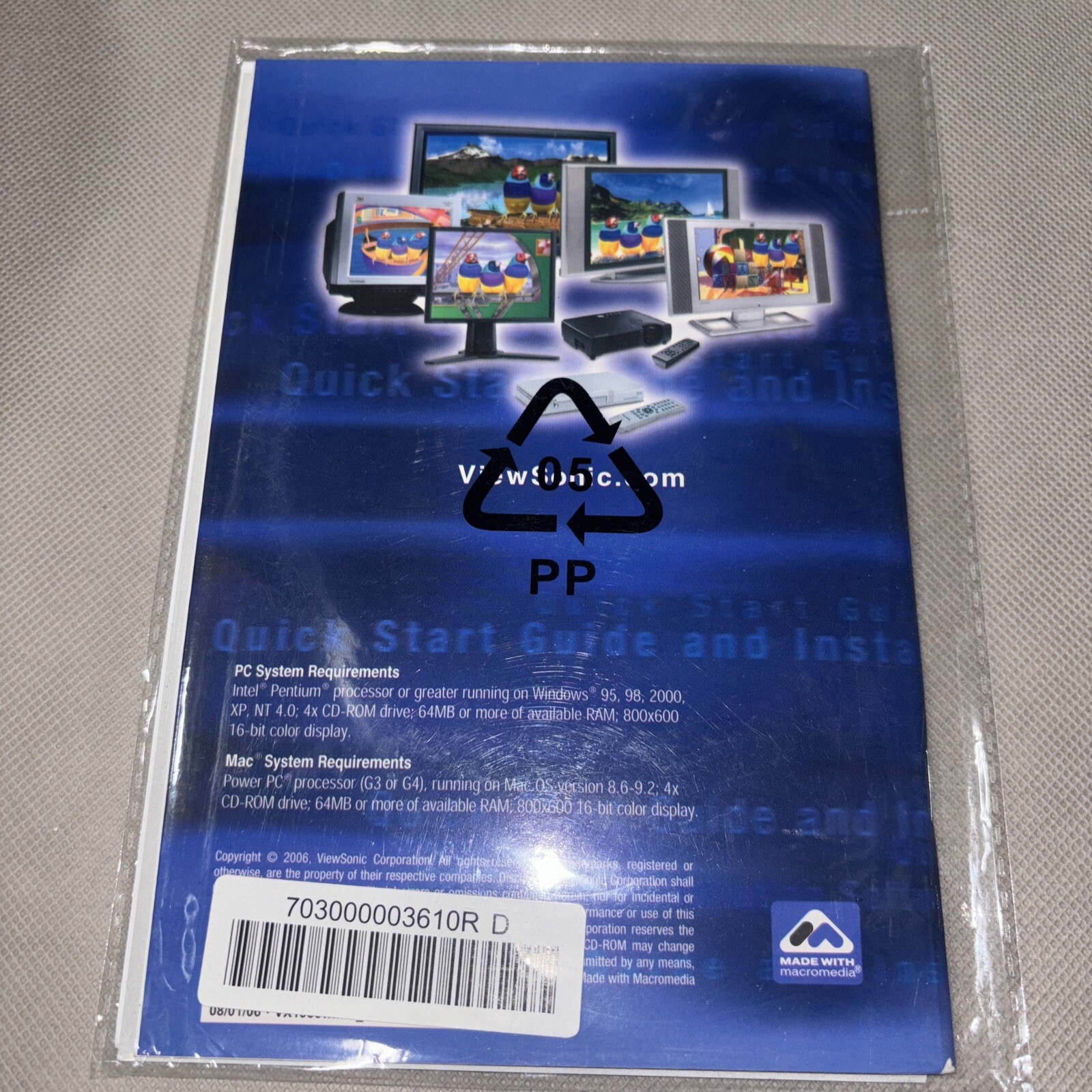 VIEWSONIC WIZARD CD ROM Quick Start and Installation Guide VX1935wm NEW