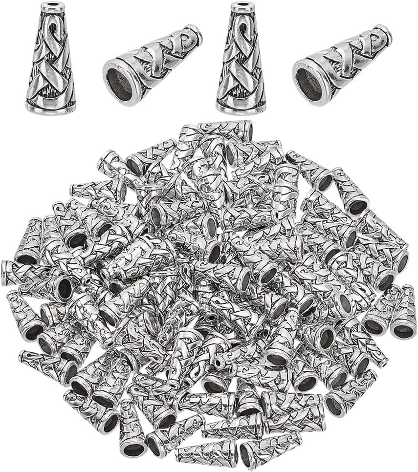 120pcs Cone Bead Caps Earring Cones for Jewelry Making, 18x8mm Tibetan Style Ant