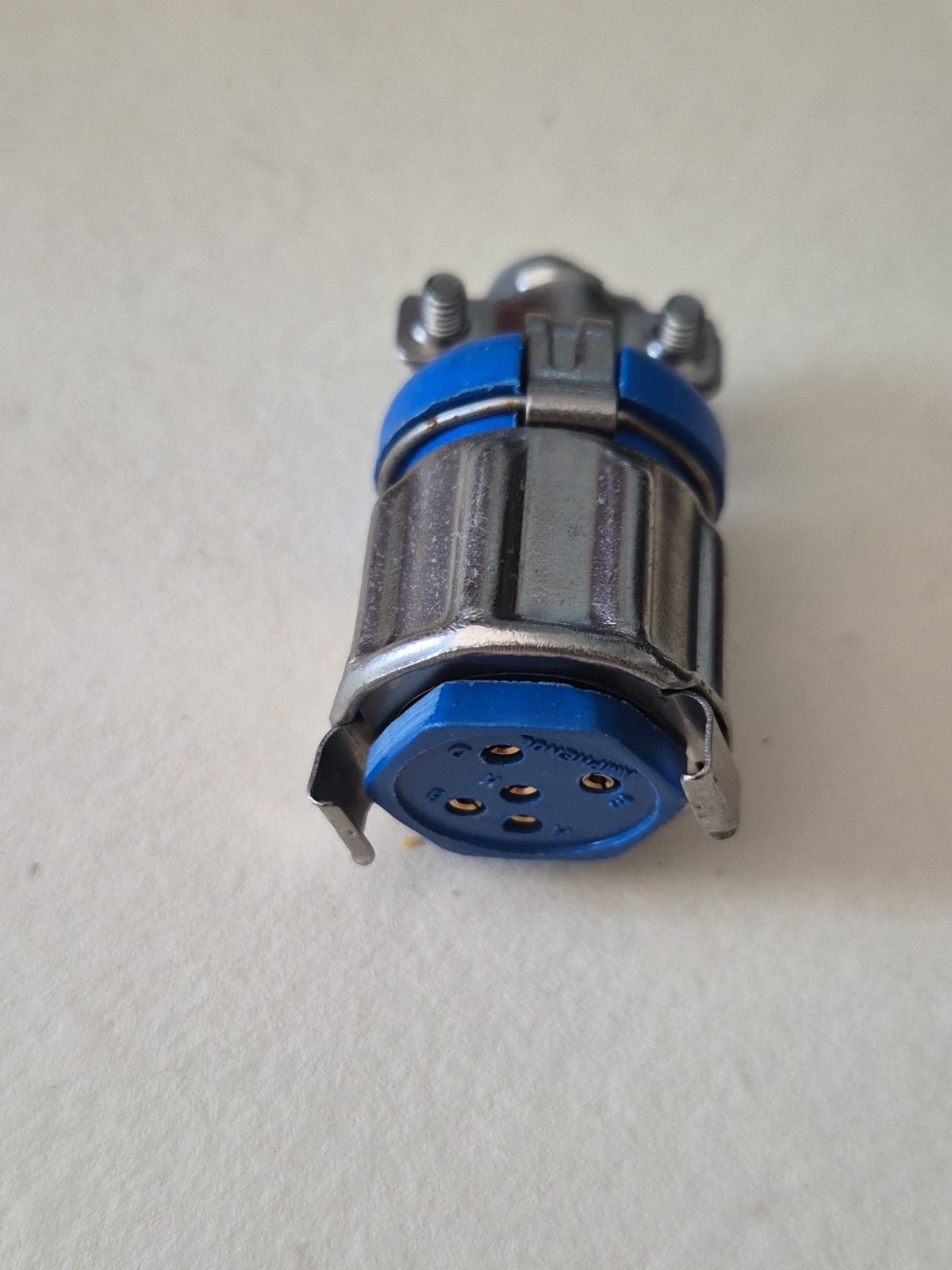 Amphenol 126-223, 5-Pin Female Connector W/Hood, CC & Locking Ring, USED.