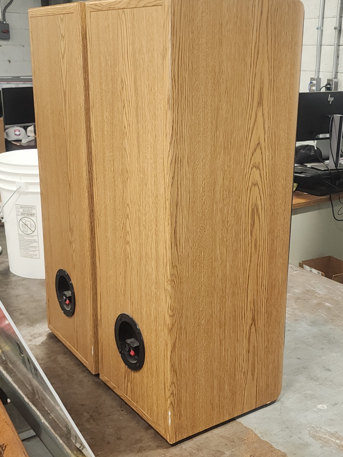 INFINITY SL40 TOWER SPEAKERS SOLID OAK VERIFIED WORKING SOUND SYSTEM Vtg Speaker