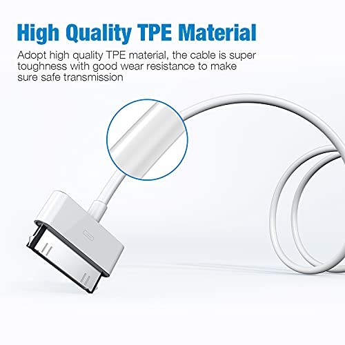 Apple Certified 30 Pin USB Charging Cable, 4.0ft USB Sync Charging Cord 1 PCS