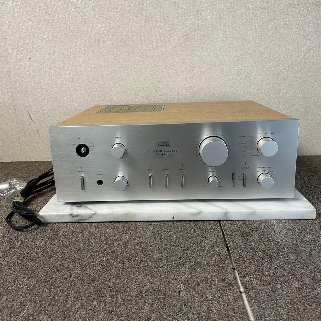 Sansui AU-D607F Integrated Amplifier Silver Wood Grain Audio Equipment