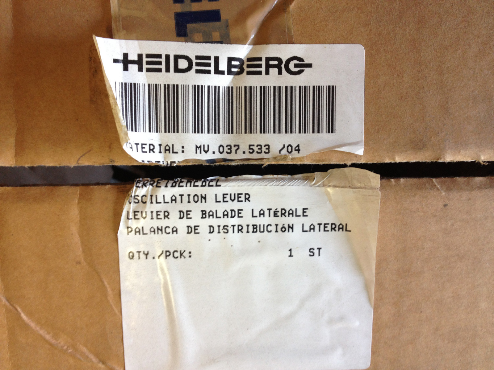 Heidelberg SM 102 CD 102 Part # MV.037.533/4 complete Oscillation Lever